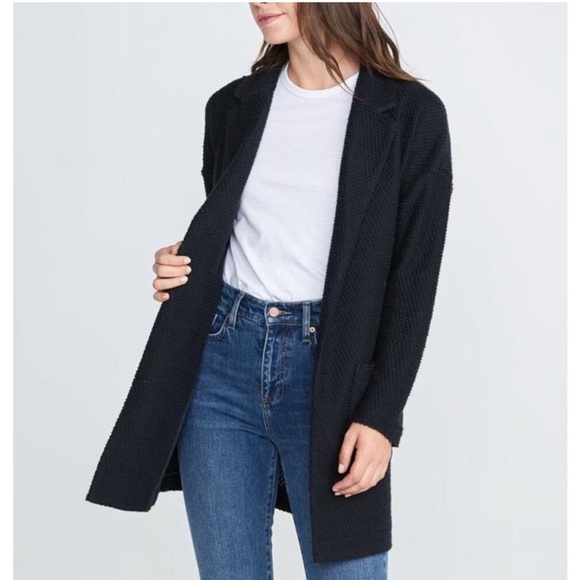 Marine Layer Birdseye Coat Women’s Size L Black - Picture 7 of 9